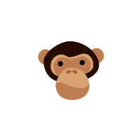 an illustration of a chimpanzee head