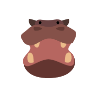 an illustration of a hippo head